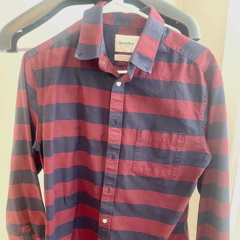 Striped Oxford Button Down - Size M, New